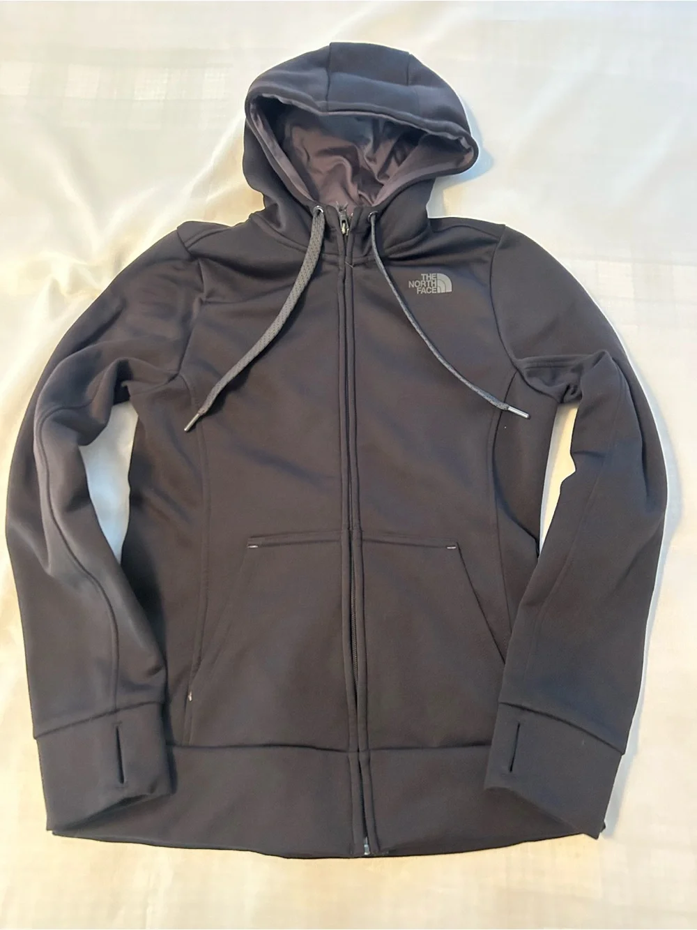 The North Face Women's Black Hooded Fleece Lined Full Zip Jacket SZ SP